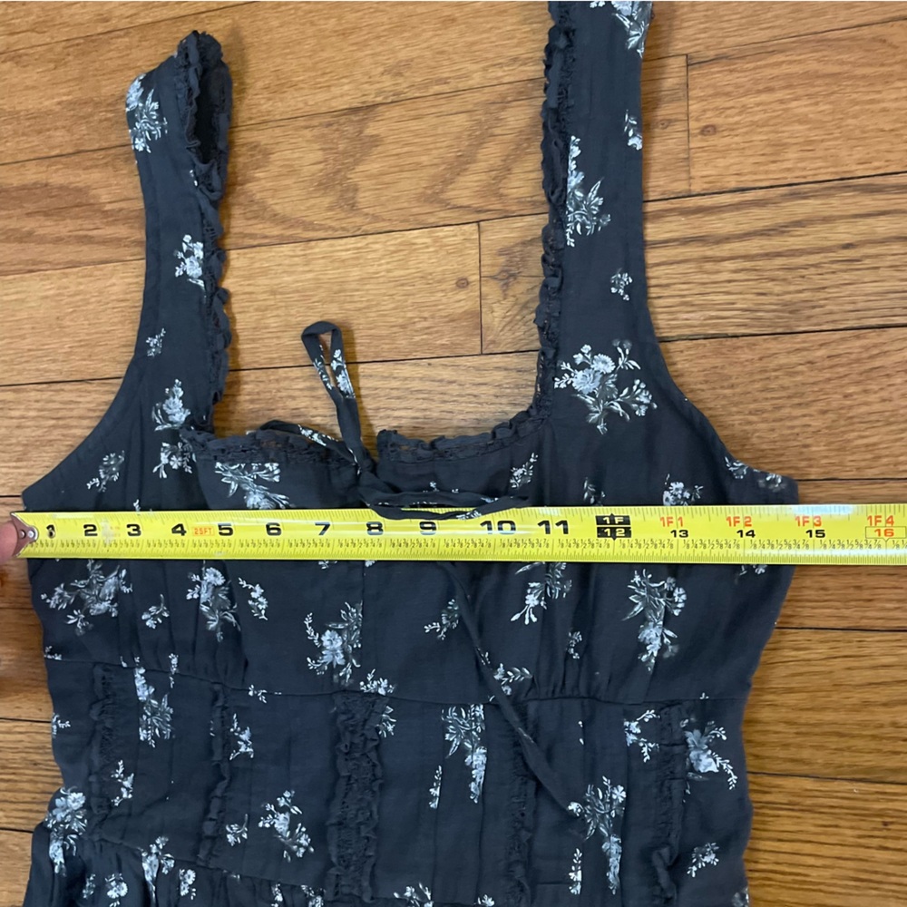 American Eagle Catie Corset Midi Dress Dark Florals CottageCore Prairie Small - Picture 7 of 12